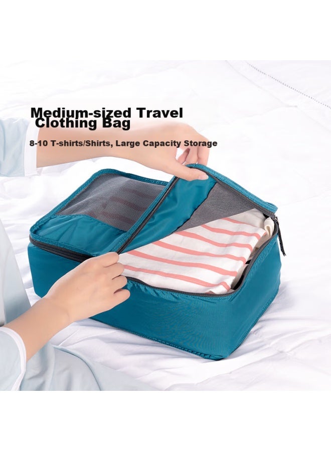 M Square M Square Travel Storage Bag, Clothes Organizer, Portable Packing Cubes, Luggage Organizer, Lake Blue, M  - Image 3