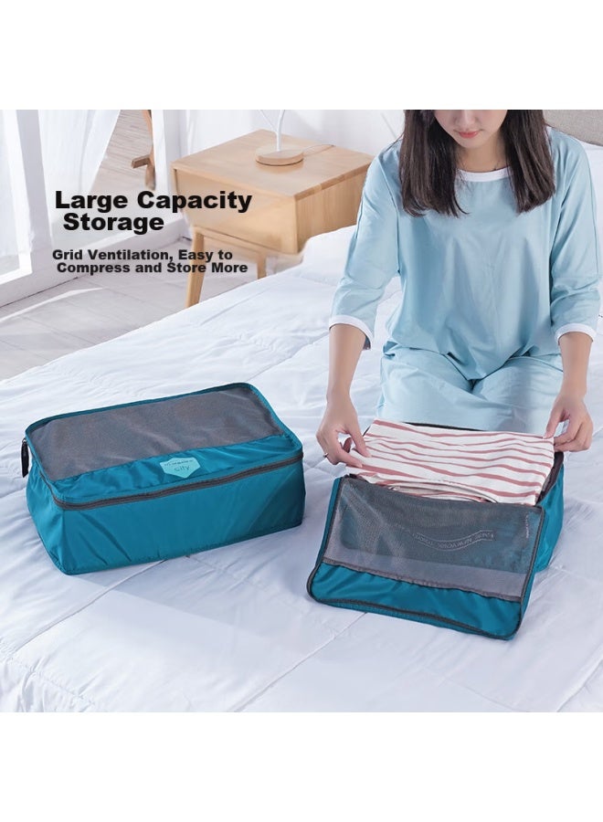 M Square M Square Travel Storage Bag, Clothes Organizer, Portable Packing Cubes, Luggage Organizer, Lake Blue, M  - Image 5