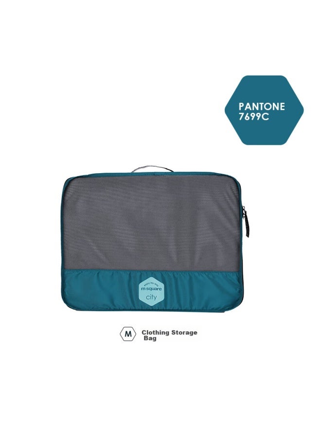 M Square M Square Travel Storage Bag, Clothes Organizer, Portable Packing Cubes, Luggage Organizer, Lake Blue, M  - Image 2