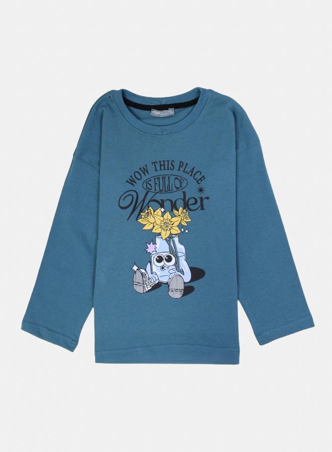 بمبيلو تيشيرت قطني للأولاد – تصميم "واو هذا المكان مليء بالدهشة" - Image 1