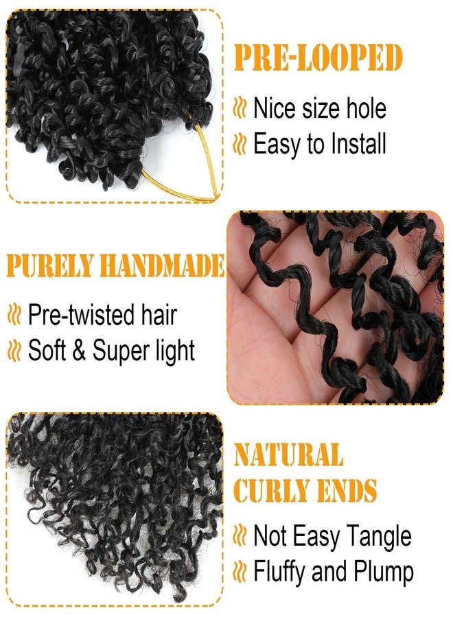 Aksice 12 Inch Yanky Twist Crochet Hair Pre-looped 8 Packs Mini Passion Twist Crochet Hair with Curly Ends Synthetic Crochet Braids Plus Yanky Twist for Black Women (12 Inch, 8 Packs,1B#) - Image 3