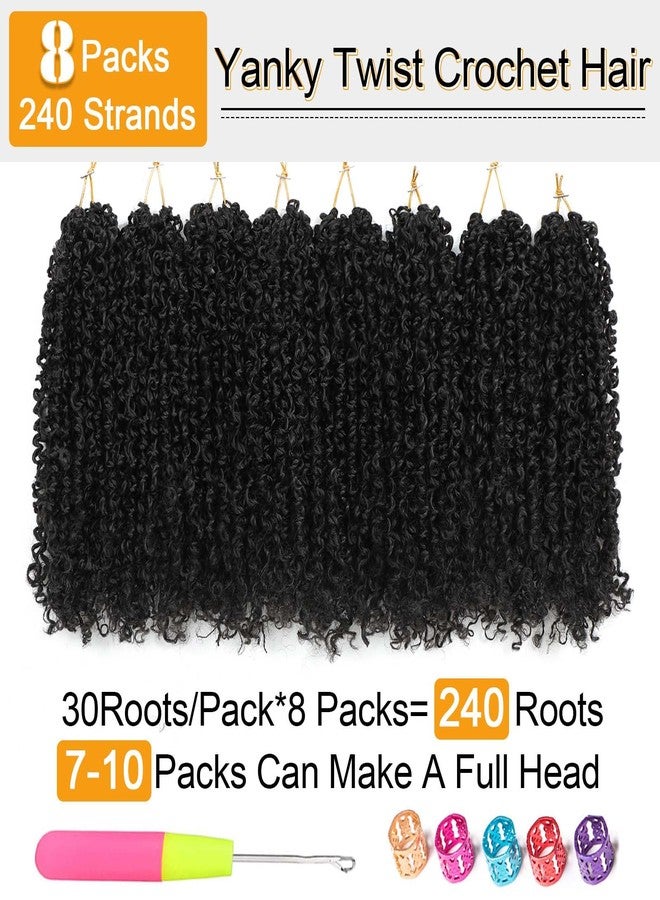 Aksice 12 Inch Yanky Twist Crochet Hair Pre-looped 8 Packs Mini Passion Twist Crochet Hair with Curly Ends Synthetic Crochet Braids Plus Yanky Twist for Black Women (12 Inch, 8 Packs,1B#) - Image 4