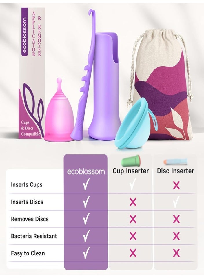 ecoblossom Menstrual Cup & Disc Applicator Tool - Comfortable and Easy Insertion & Removal - Compatible with Most Period Cups and Discs - Image 5