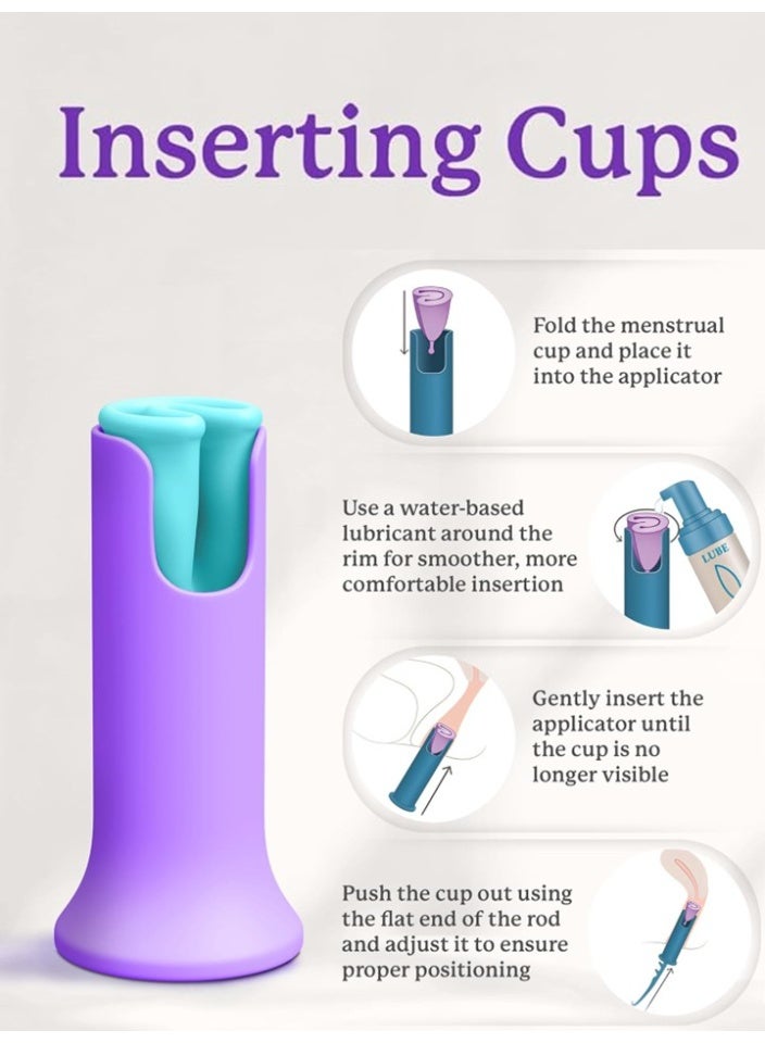 ecoblossom Menstrual Cup & Disc Applicator Tool - Comfortable and Easy Insertion & Removal - Compatible with Most Period Cups and Discs - Image 3
