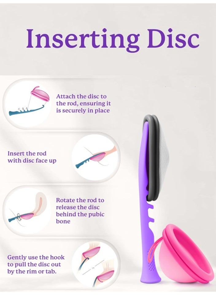 ecoblossom Menstrual Cup & Disc Applicator Tool - Comfortable and Easy Insertion & Removal - Compatible with Most Period Cups and Discs - Image 4