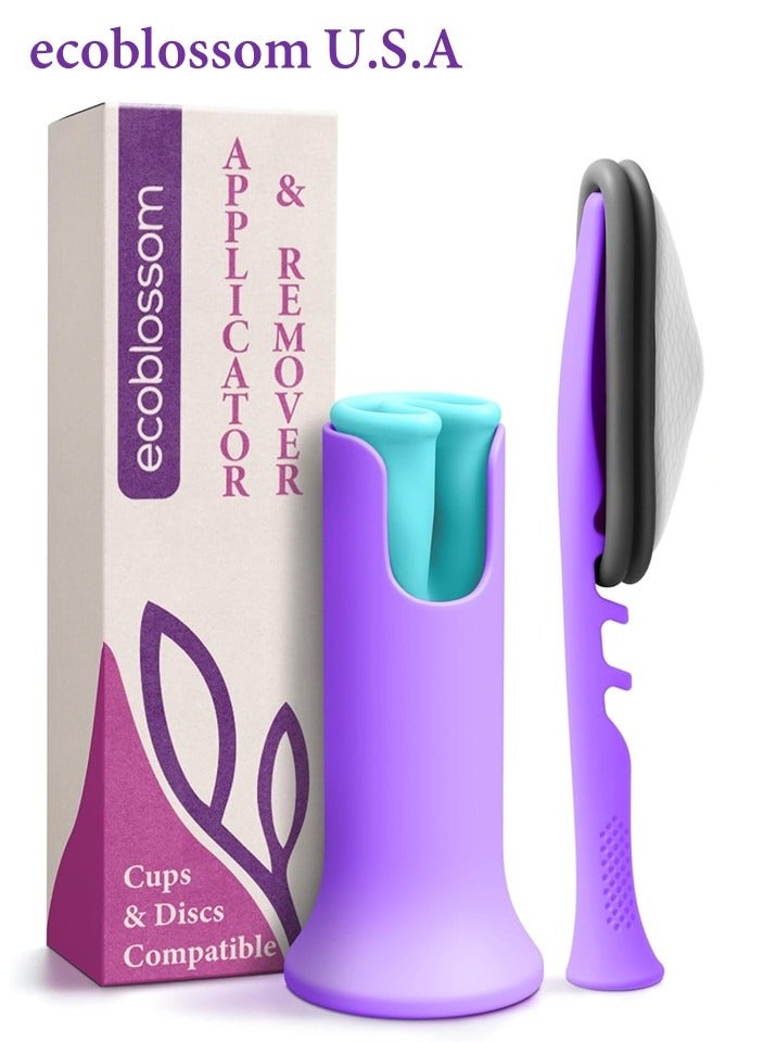 ecoblossom Menstrual Cup & Disc Applicator Tool - Comfortable and Easy Insertion & Removal - Compatible with Most Period Cups and Discs - Image 1