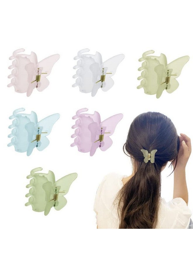 CHRONEX 6PCS Butterfly Hair Claw Clips Matte Butterfly Hair Clips Jaw Clips, Hair Extension, Hair Clips & Hair Claw for Womens & Girls - Image 1