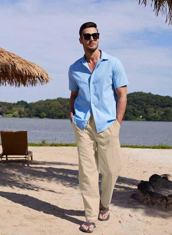 تايك تو بنطال سادة بقصة مريحة ورباط خصر