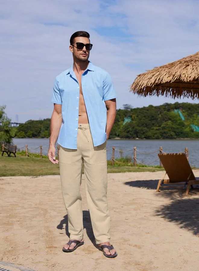 تايك تو بنطال سادة بقصة مريحة ورباط خصر