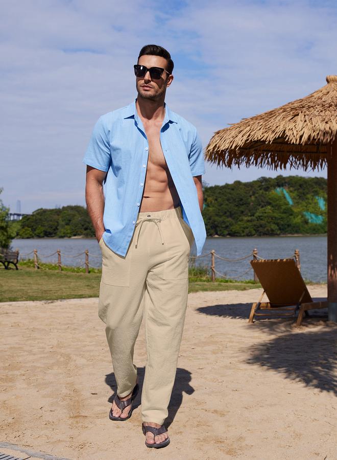 Take Two Solid Drawstring Waist Relaxed Fit Pants - Image 1