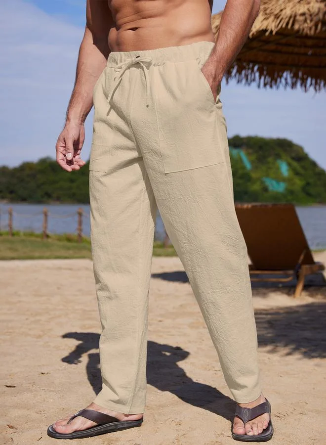 تايك تو بنطال سادة بقصة مريحة ورباط خصر