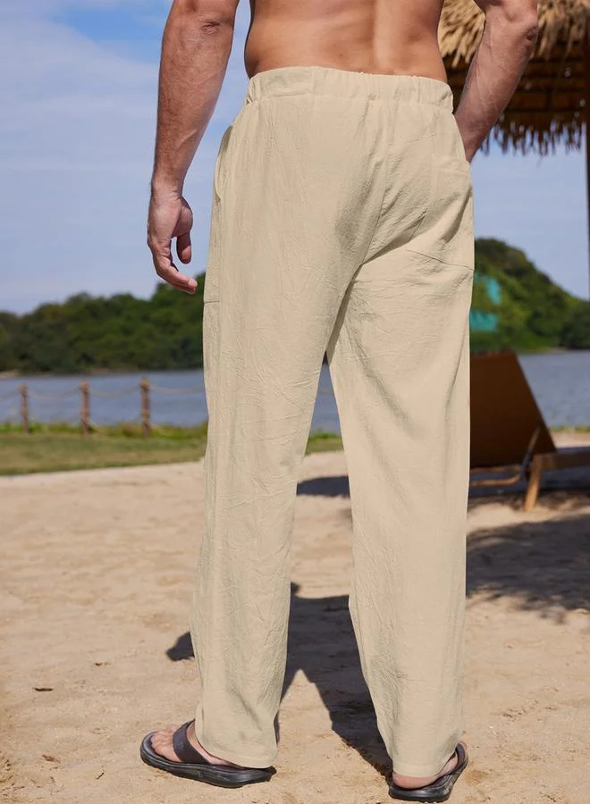 تايك تو بنطال سادة بقصة مريحة ورباط خصر