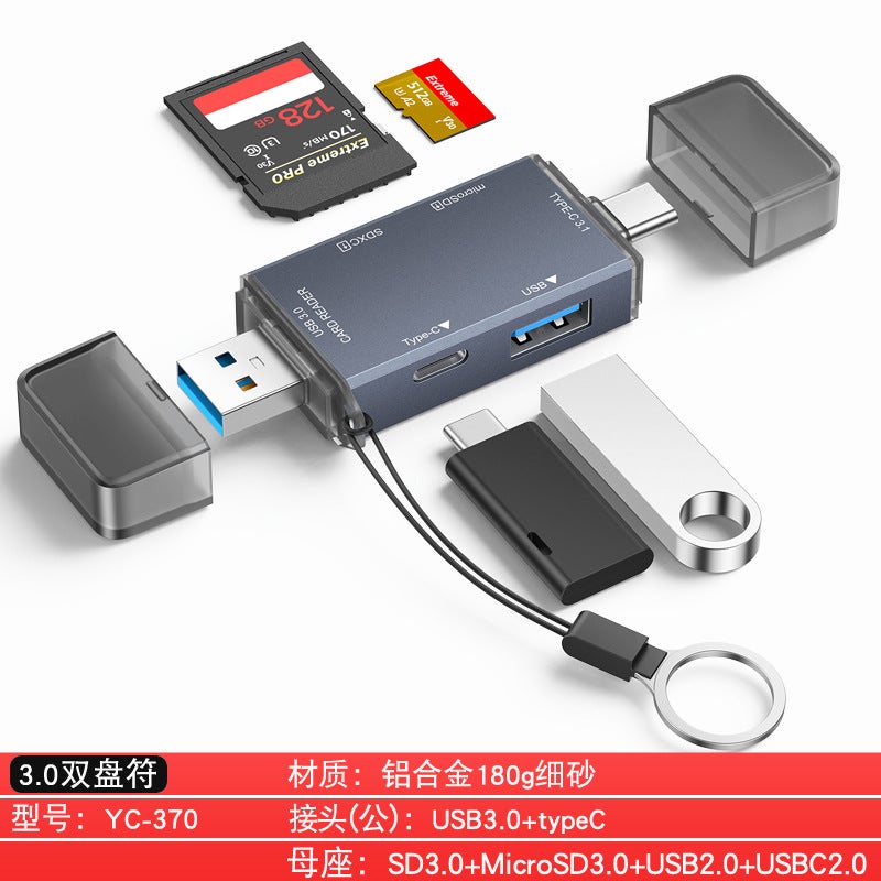 Multifunctional USB 3.0 Type-C Card Reader for Apple OTG Yc-370 (3.0 version)