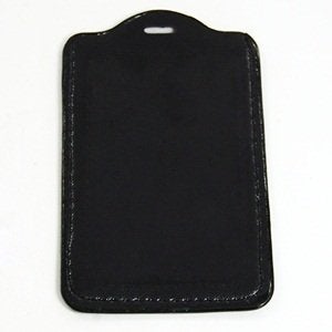 JDYYICZ Black 10 Pcs Faux Leather Business ID Badge Card Holder - Vertical (Top Loading) with Slot & Chain Holes - Image 4