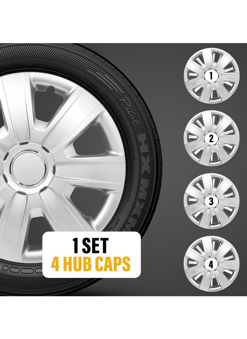Generic 14 Inch Automotive Hub Wheel Cap with Universal Wheel Hubcaps Set of 4 Pcs Snap-On Rings Wheel Cover - WJ-5076-A-14  - Image 1