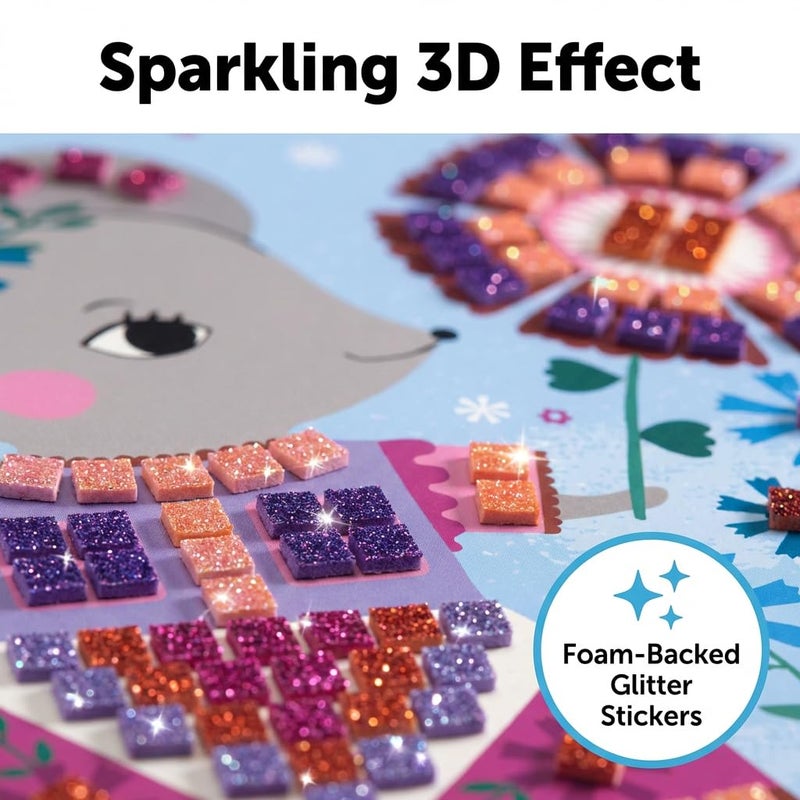 DJECO Lovely Pets Sticker Mosaic Craft Kit - Create Your Own Sparkling Pets for School or Gifts - Fun & Creative for Family & Friends, Boys & Girls, Educational Mosaic Art Craft Kit for Kids 5+ - Image 2