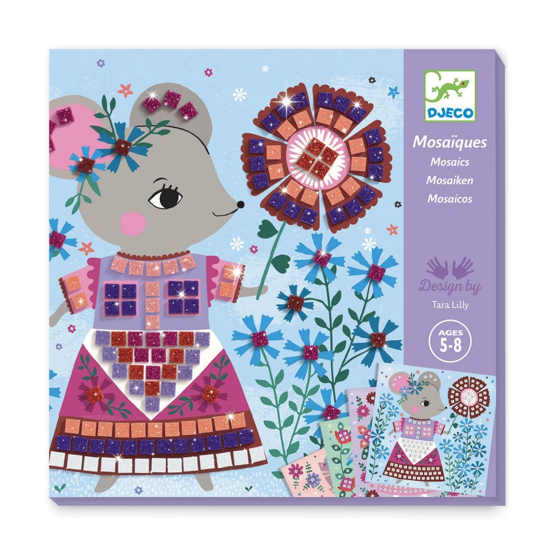 DJECO Lovely Pets Sticker Mosaic Craft Kit - Create Your Own Sparkling Pets for School or Gifts - Fun & Creative for Family & Friends, Boys & Girls, Educational Mosaic Art Craft Kit for Kids 5+ - Image 1