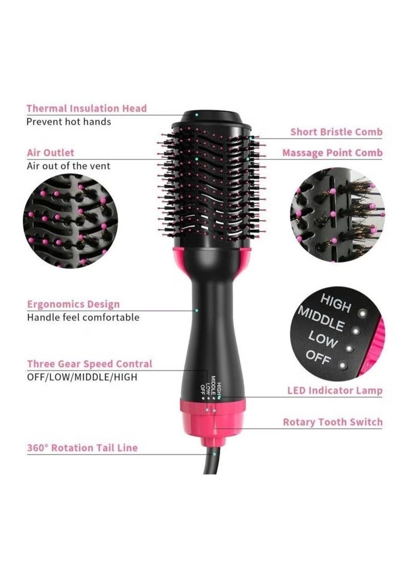 One Step 4-in-1 Professional Hair Dryer Brush – Volumizing Round Blowout Brush with Hair Dryer, Straightener, Curler & Comb Functions – Anti-Frizz Ionic Technology – Salon Styling at Home – Fast Heating – For All Hair Types  - Image 2