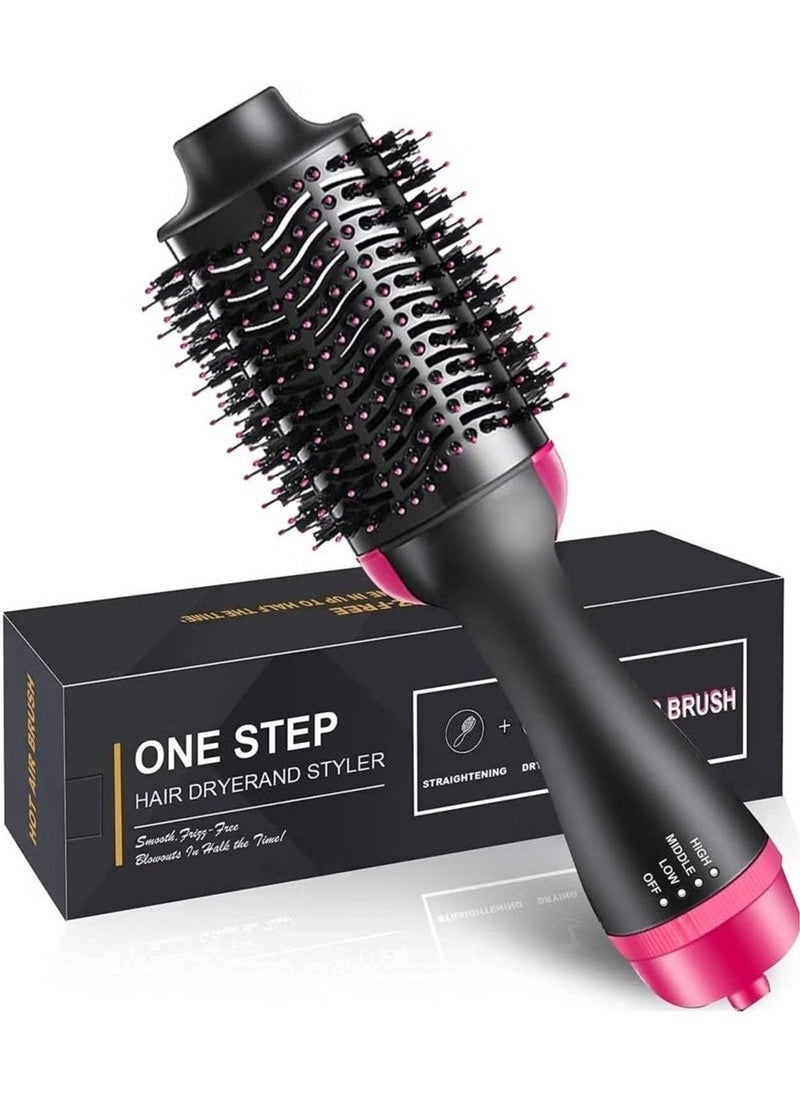 One Step 4-in-1 Professional Hair Dryer Brush – Volumizing Round Blowout Brush with Hair Dryer, Straightener, Curler & Comb Functions – Anti-Frizz Ionic Technology – Salon Styling at Home – Fast Heating – For All Hair Types  - Image 1