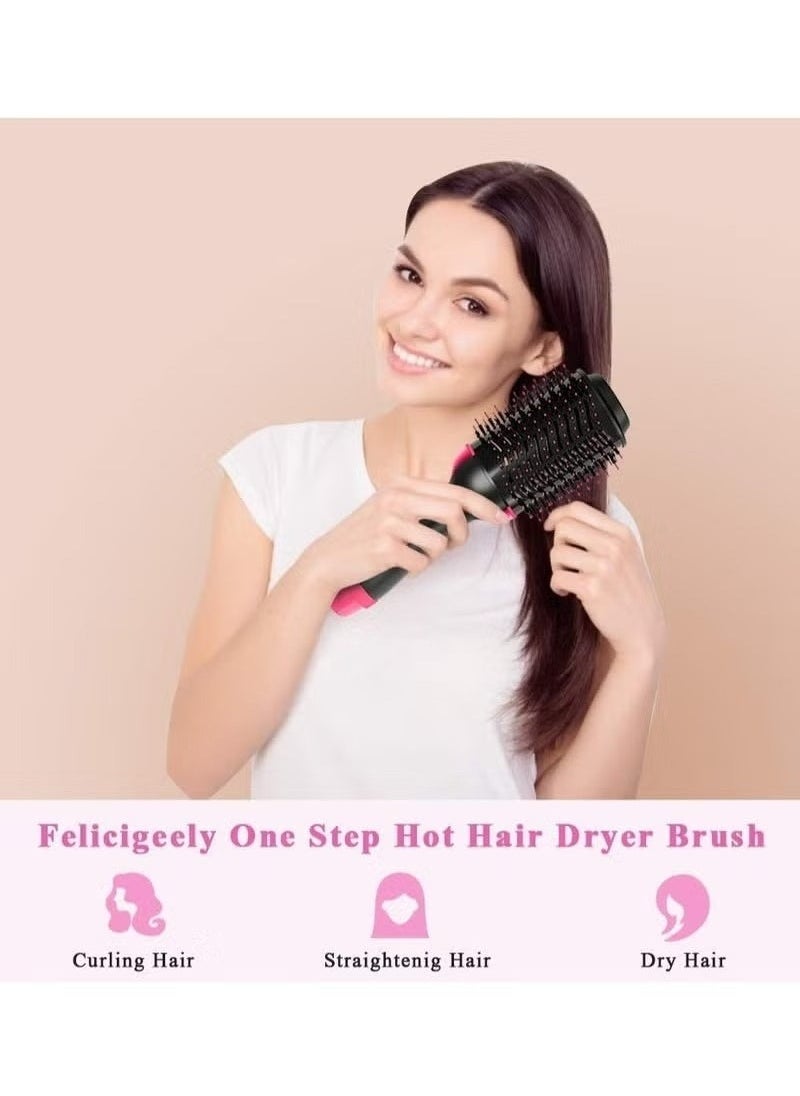 One Step 4-in-1 Professional Hair Dryer Brush – Volumizing Round Blowout Brush with Hair Dryer, Straightener, Curler & Comb Functions – Anti-Frizz Ionic Technology – Salon Styling at Home – Fast Heating – For All Hair Types  - Image 4