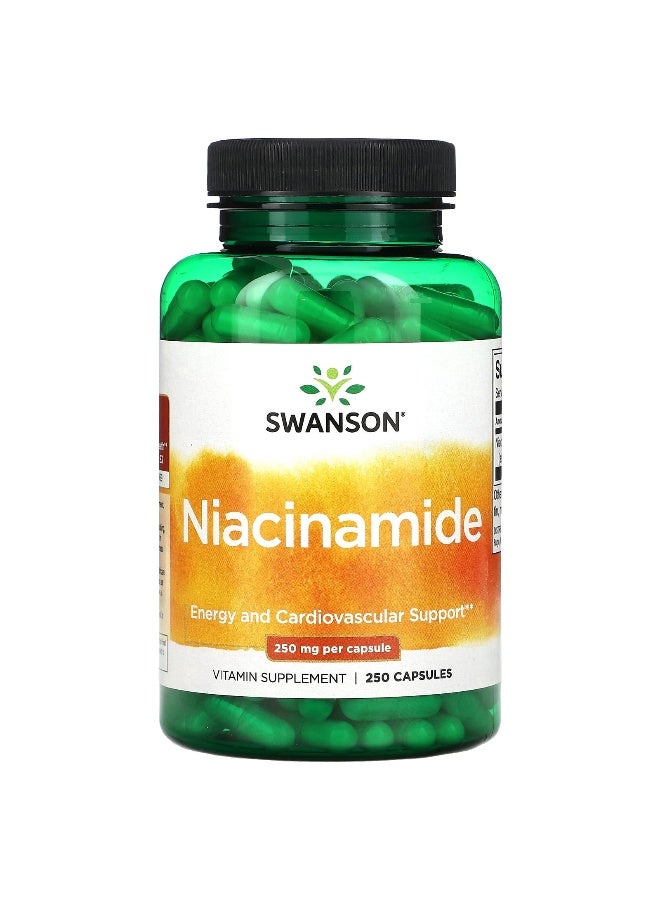 SWANSON سوانسون، نياسيناميد، 250 ملغ، 250 كبسولة - Image 1