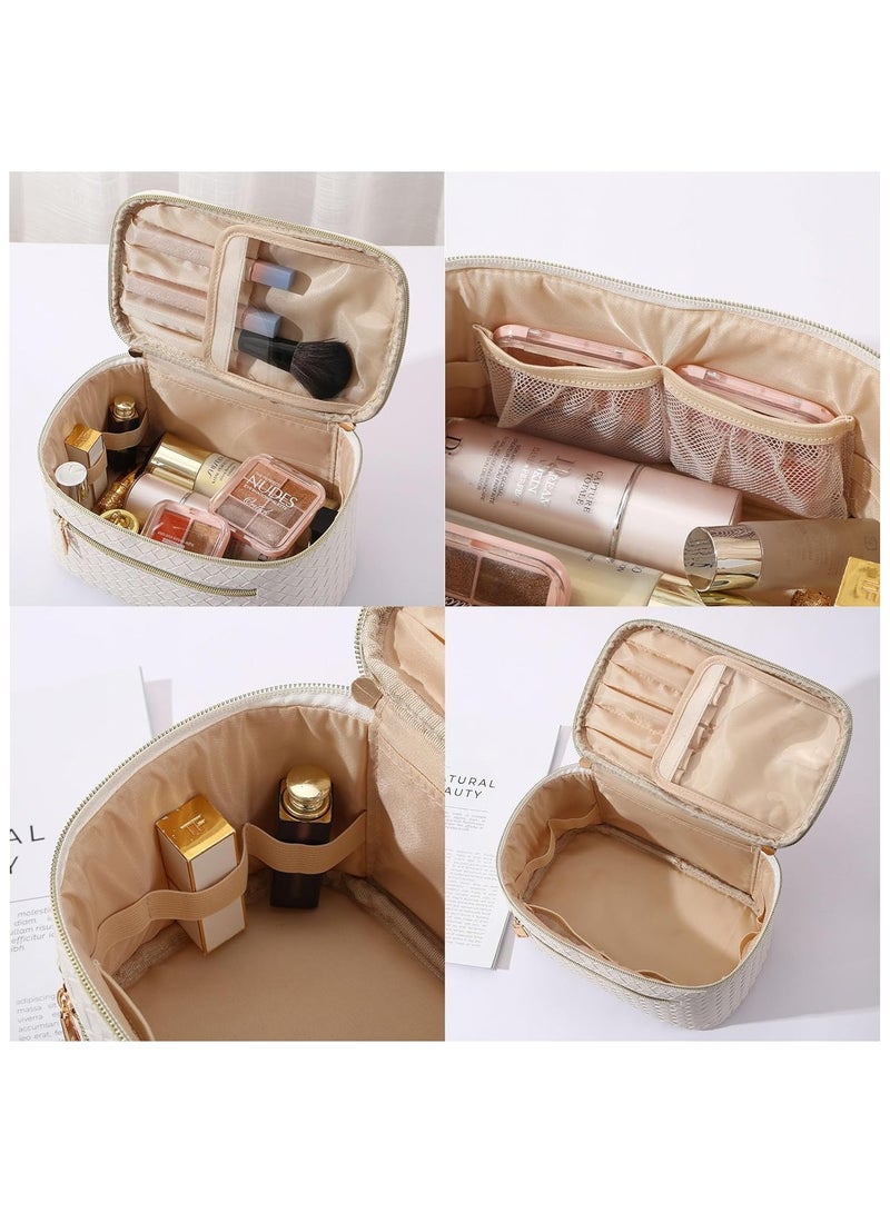 عام حقيبة مستحضرات التجميل بسعة كبيرة، حقيبة حمام للسيدات للسفر مقاومة للماء مصنوعة من جلد PU، حقيبة مستحضرات تجميل لطيفة. - Image 3