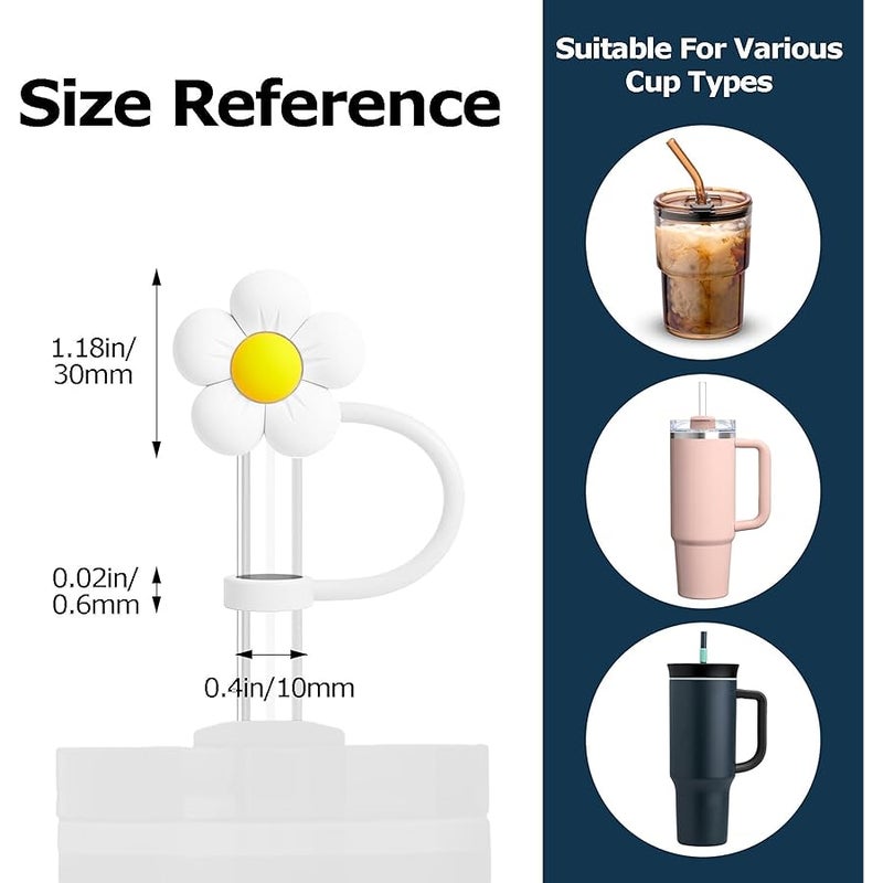 Woyinger 1|4 Pack for Stanley Cup Accessories - 0.4in/10mm Straw Covers & Toppers, Dust-Proof Leak-Proof Silicone Straw Caps Compatible with Stanley Tumblers and Cups 14|20|30|40|64 Oz(type2, 4-Pack) - Image 3