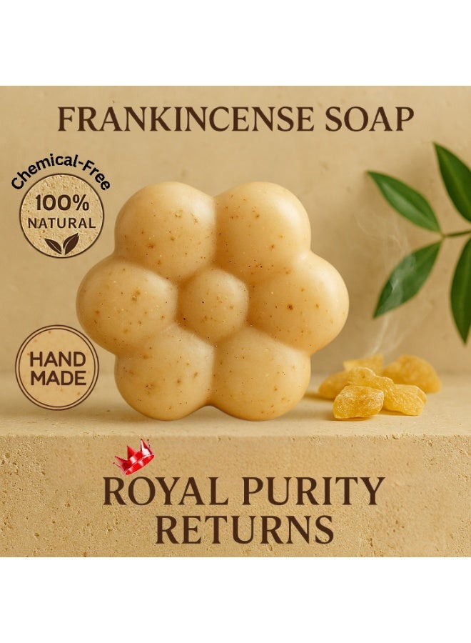 Frankincense Soap - Handmade for Skin Brightening and Firming - Gentle Exfoliation and Deep Moisture with Almond Oil and Glycerin - 60g - Chemical-Free -100% Natural - Image 1