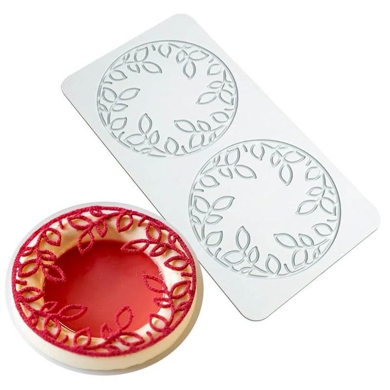 TUKE Hollow Leaf Silicone Mold Chocolate Candy 3D Hollow Leaf Candy Mold Food Cooking Meals Decorations Fondant Mold Polymer Clay Molds (Leaf Ring O_8.8x4.52x0.12inch) - Image 1