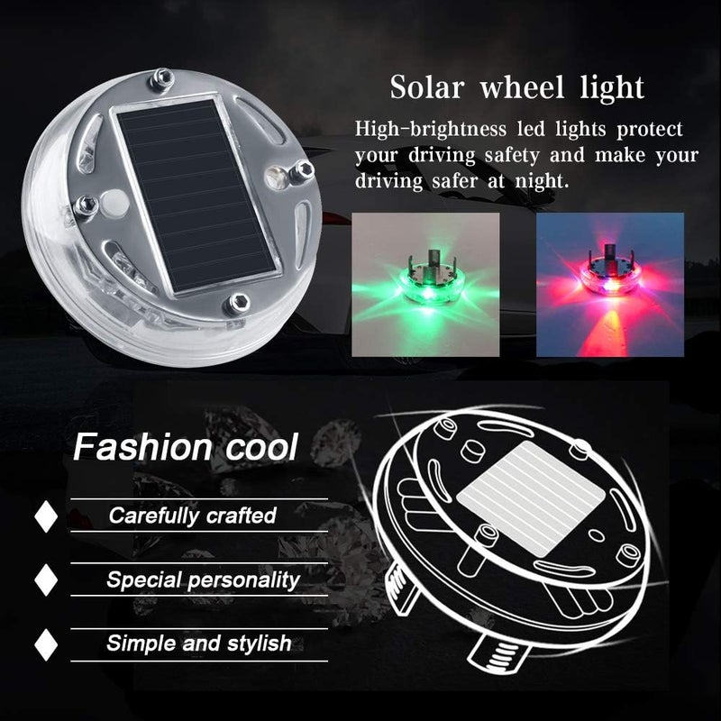 Sidaqi Solar Energy Car Wheel Hub Lamp LED Tire Lights with Motion Sensors - 4PCS Colorful Decorative Waterproof LED Wheel Lights for Cars, Motorcycles, Bicycles - Image 4