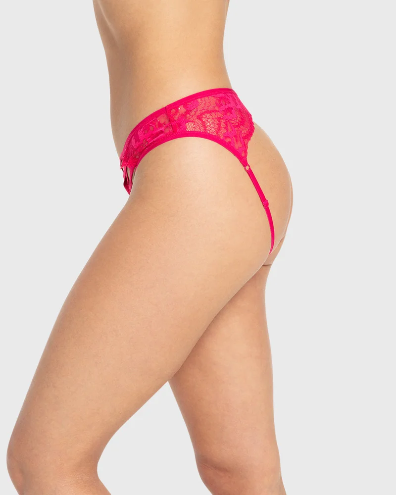 Isla & Evie Isla & Evie Bright Rose Lace Cheeky Panty