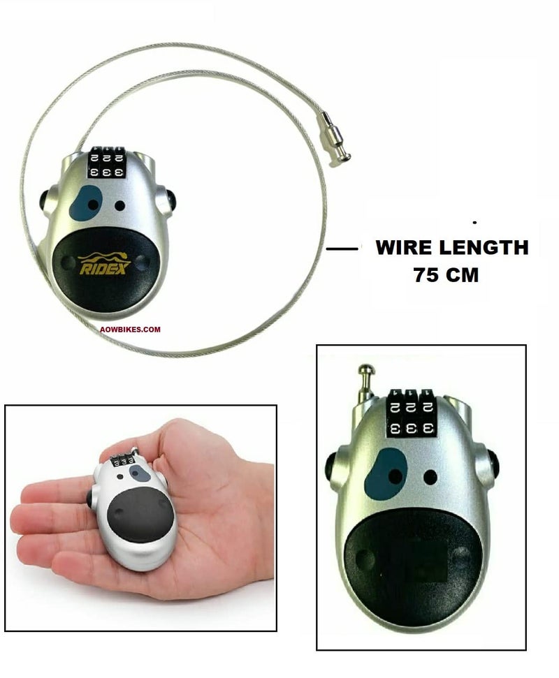AOWBikes Aow Bikes Helmet Lock with Extendable Cable and Number/Password Lock - Image 5