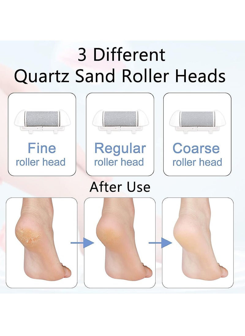 General Electric Callus Remover for Feet, Rechargeable Pedicure Tools Foot Care Feet File, 13 in 1 Callous Remover Kit for Remove Cracked Heels and Dead Skin, with 3 Roller Heads 2 Speed, Battery Display  - Image 4
