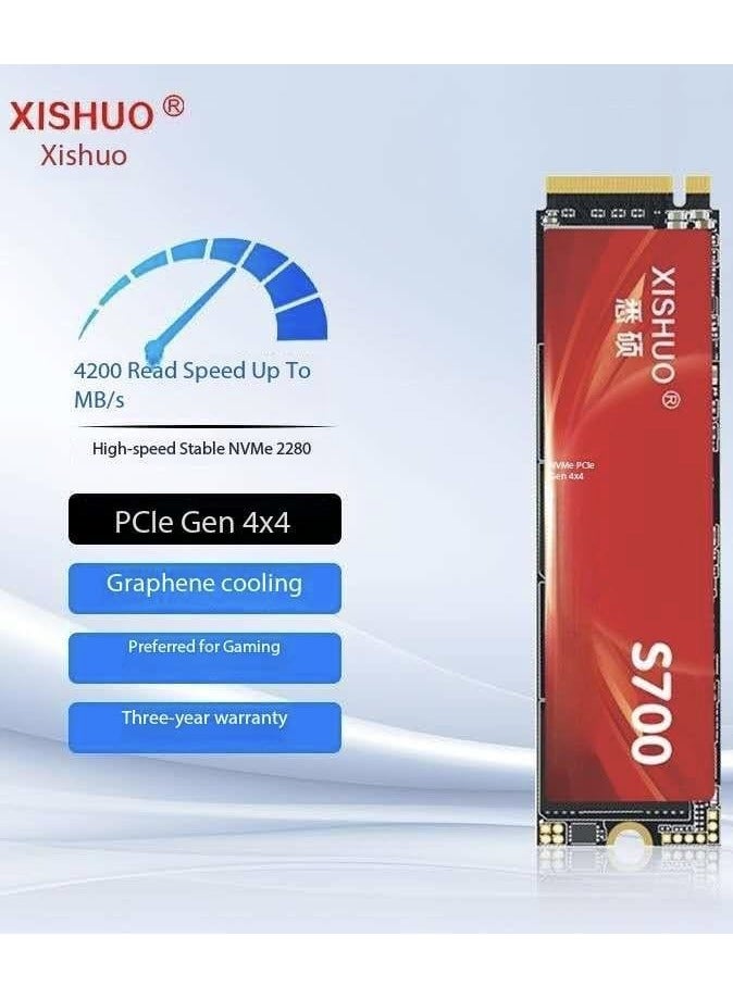 XISHUO Sam S700 512GB NVMe M.2 2280 SSD – PCIe Internal Solid State Drive for Laptop  Desktop PC - Image 4