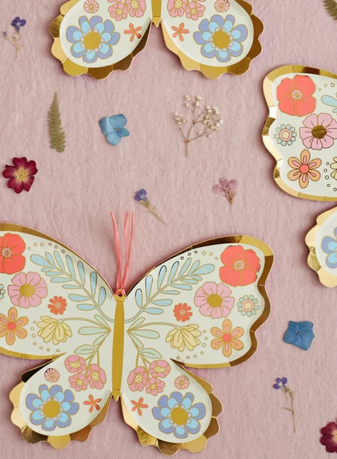 Meri Meri Floral Butterfly Plates