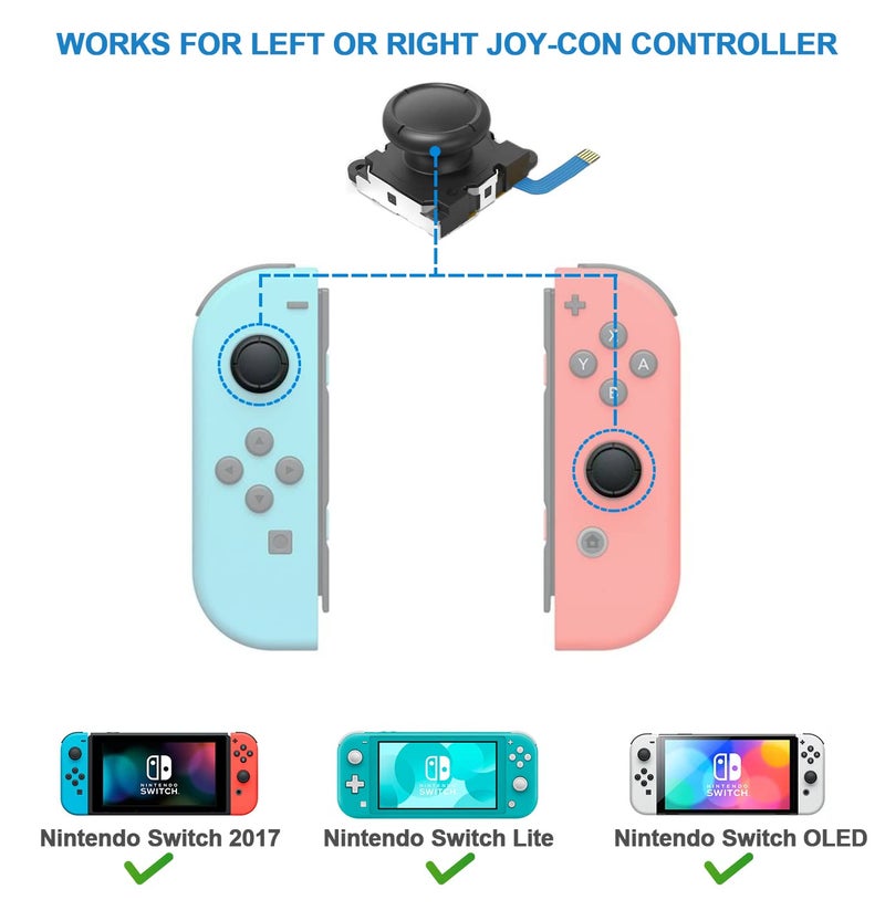 Veanic 2-Pack Replacement Joystick Analog Thumb Stick Repair Kit for Nintendo Switch / Switch OLED Model / Switch Lite Joy-Con Controller - Drift Fix Tools Y1.5 / +1.5 Screwdriver / Pry Tools - Image 3