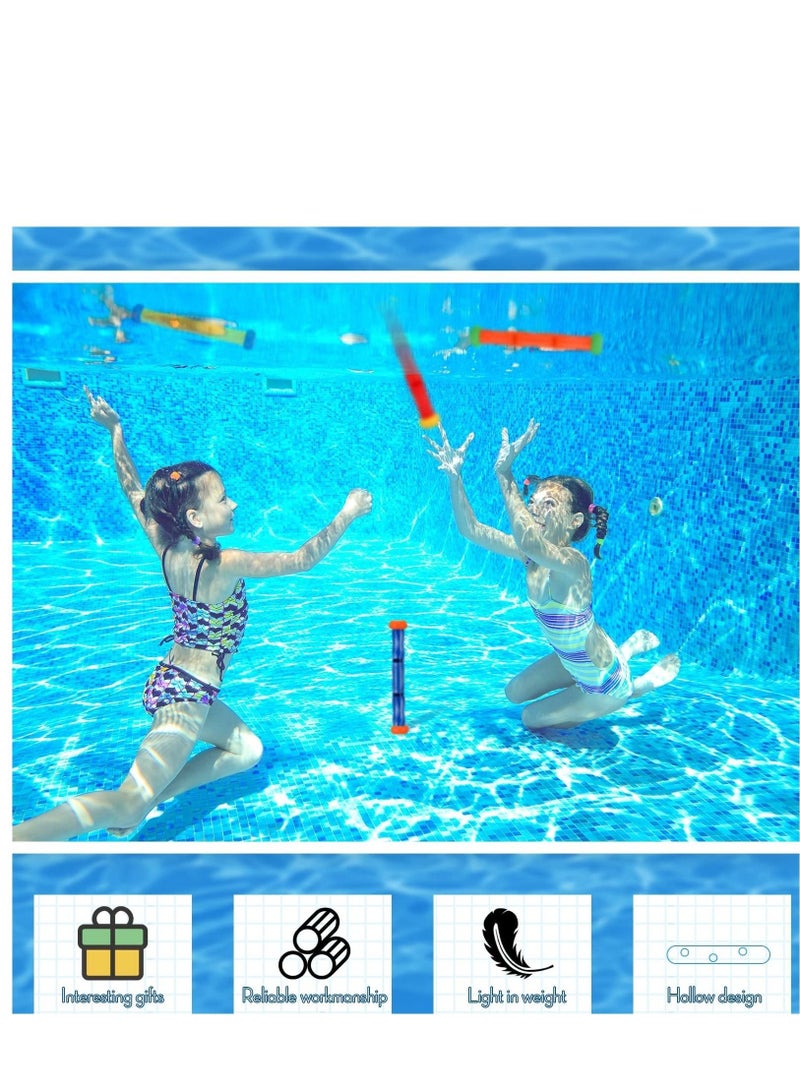 Captaintech Diving Toys, 10 Pieces Underwater Play Sticks Colorful Swimming Pool Toys for Kids - Image 4