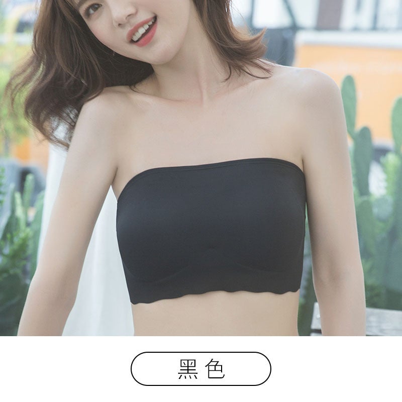 Small chest push up bra tube top strapless summer beauty back wireless underwear non-slip anti-sagging non-magnetic without back buckle 9919 White - Image 3