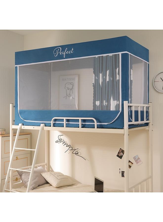 Bluejw New Student Dormitory Upper And Lower Lay Mosquito Net Shading Cloth Dust-proof Integrated Tent Cloth Sliding Curtain 0.9 Bed Curtain With Bracket  - Image 1