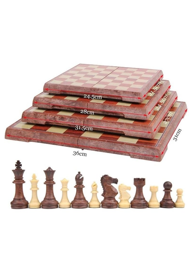 Rubik لعبة الشطرنج المغناطيسية، لوحة شطرنج قابلة للطي للتخزين المحمول للأطفال/الأولاد/البالغين أفضل هدية (صغيرة، 24.5 × 21.5 سم) - Image 4