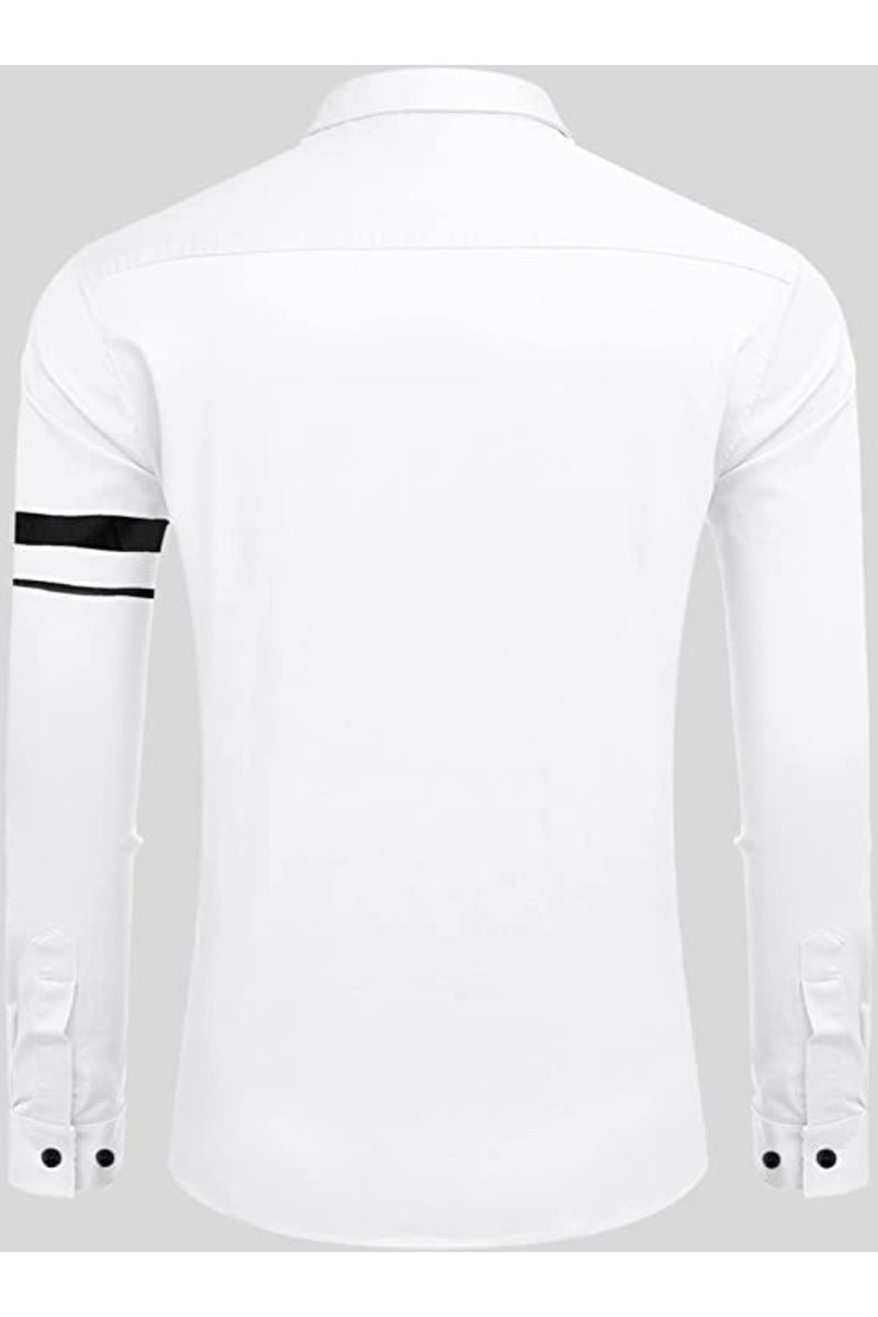BELLSTONE Men Striped Casual Men's Solid Cotton Blend Full Sleeve Casual Spread Shirt - Image 2