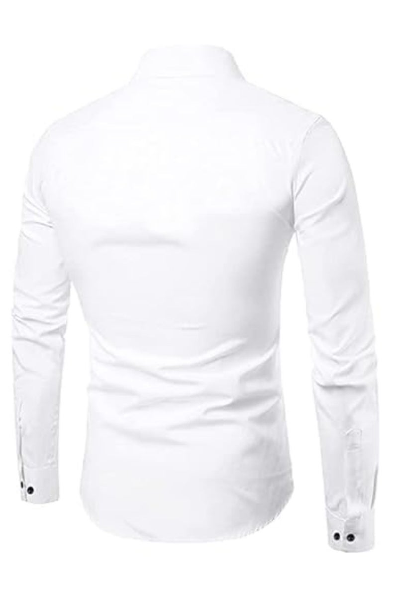 BELLSTONE Men Striped Casual Men's Solid Cotton Blend Full Sleeve Casual Spread Shirt - Image 4