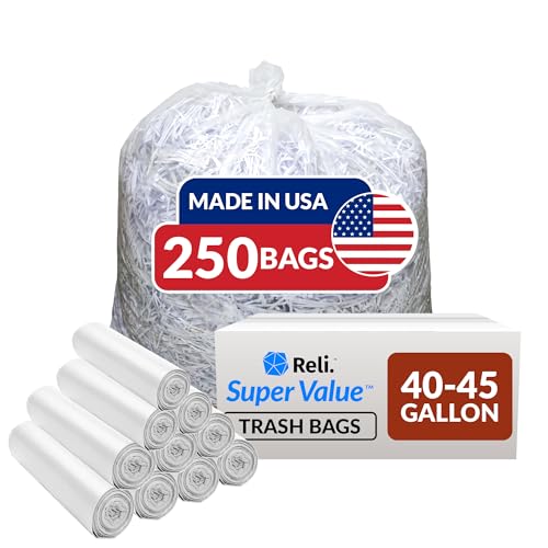 Reli. Reli 40 to 45 Gallon Trash Bags Heavy Duty 250 Trash Bags Super Sizeable Clear Garbage for Serious Cleanup - Image 2