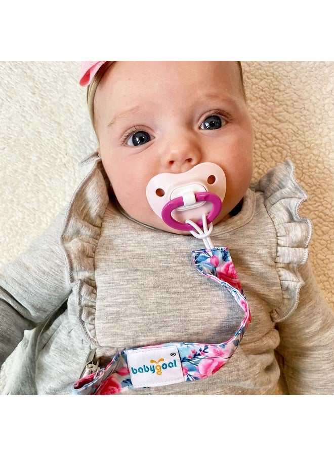 babygoal Floral Pacifier Clips, 6 Pack Binky Paci Holder Clips And Leash For Boys And Girls Fits For Most Pacifier, Binkie Styles & Baby Teethers & Toys And Gift 6Ps16 - Image 2