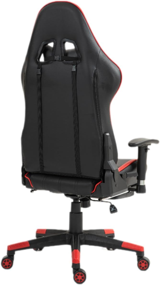SKY-TOUCH New Upgrade Ergonomic Gaming Chair,Height Adjustable Computer Gaming Chair with Footrest,Adjustable Armrests,Fulled PU Leather, Swivel & Tilt,54x52x132cm, Red - Image 5