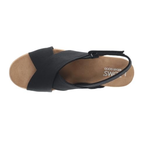TOMS Womens Diana Crossover Platform Slingback Casual Sandals Casual Mid Heel 2-3" - Black - Size 6 B - Image 4