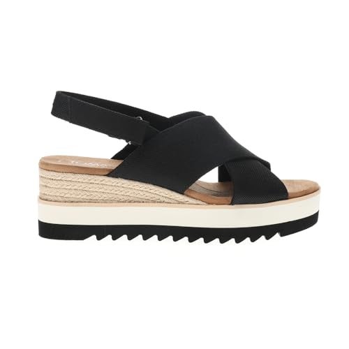 TOMS Womens Diana Crossover Platform Slingback Casual Sandals Casual Mid Heel 2-3" - Black - Size 6 B - Image 1