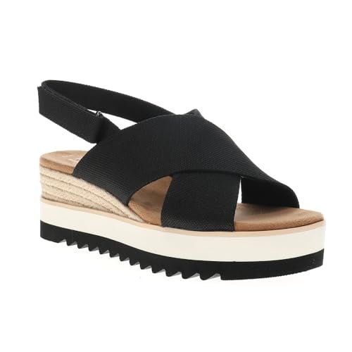 TOMS Womens Diana Crossover Platform Slingback Casual Sandals Casual Mid Heel 2-3" - Black - Size 6 B - Image 2