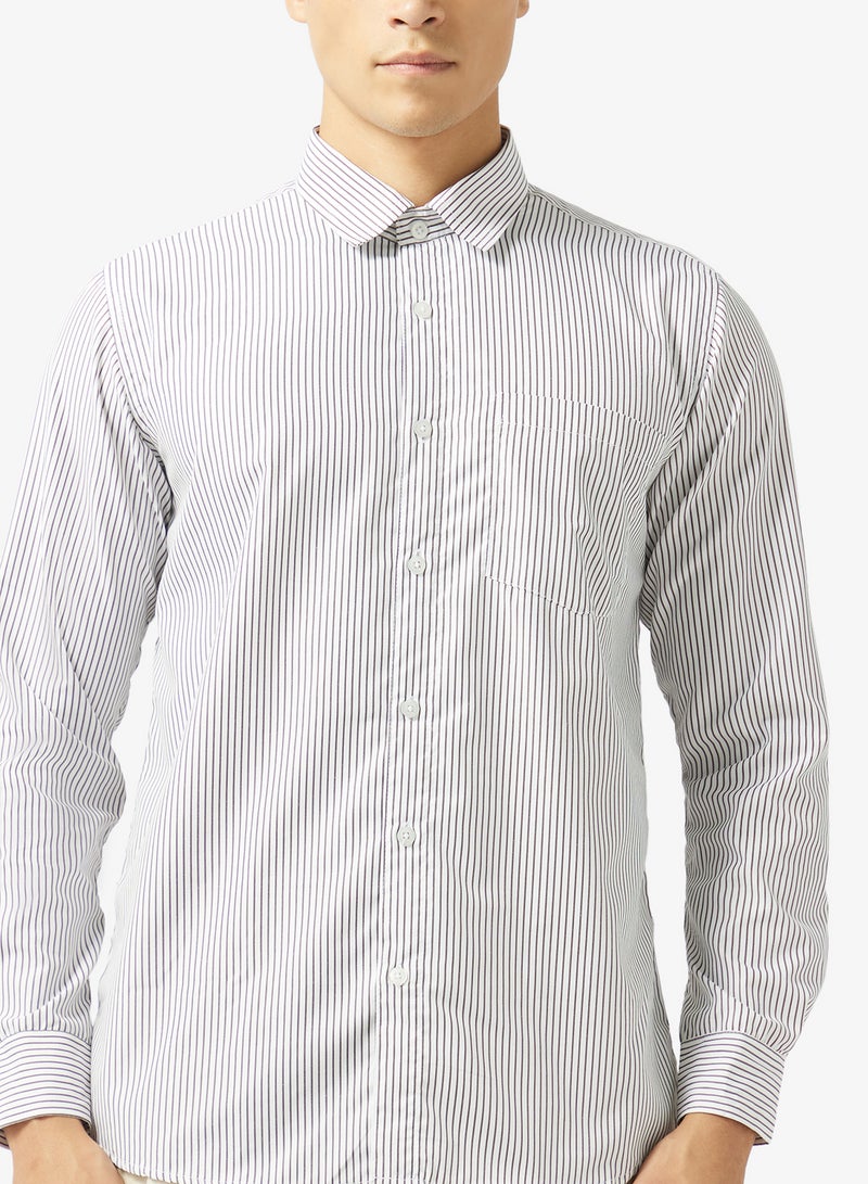 Robert Wood Mens Shirt Thick Stripe Formal Shirt - Image 3