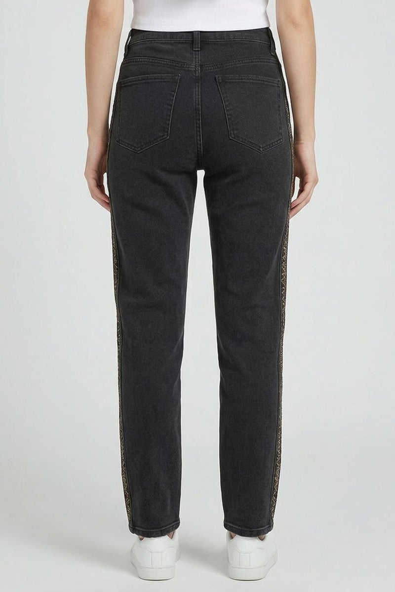 Sam Edelman Women Slim Fit Washed Stretchable Jeans, Washed Black - Image 5